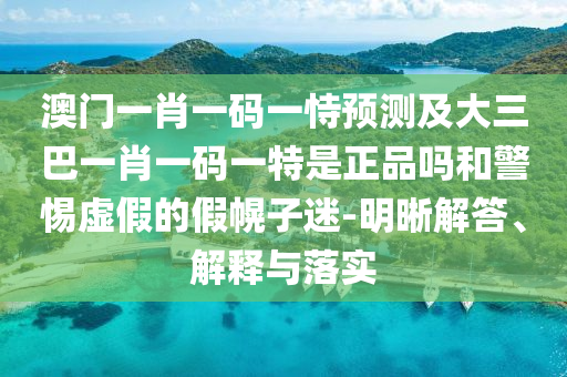 澳門一肖一碼一恃預(yù)測(cè)及大三巴一肖一碼一特是正品嗎和警惕虛假的假幌子迷-明晰解答、解釋與落實(shí)
